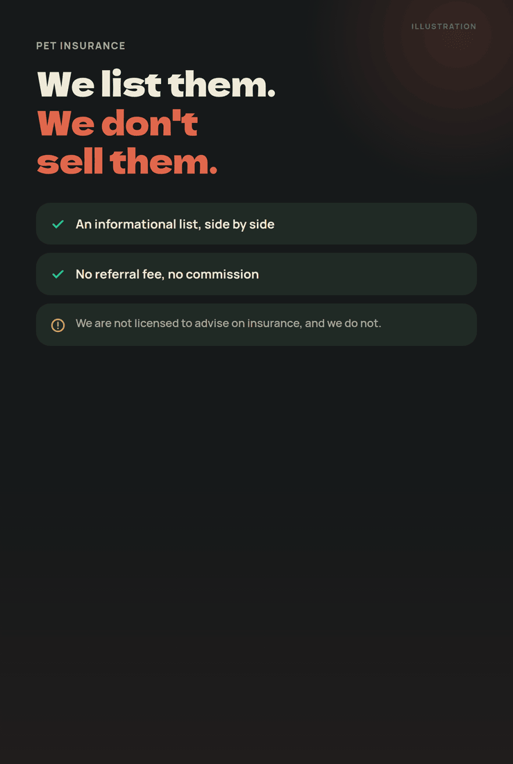 Illustration: GoPaw lists insurance options but does not sell them